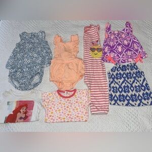 Baby Girls Summer clothes bundle 12 months
Dress tank top romper shirts